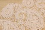 Paisley White Guipure Lace Trim , Watersoluble Embroidered Lace Trim 190mm