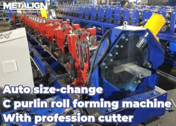 Auto Size Change C Purlin Roll Forming Machine Price 15m/Min With Profession