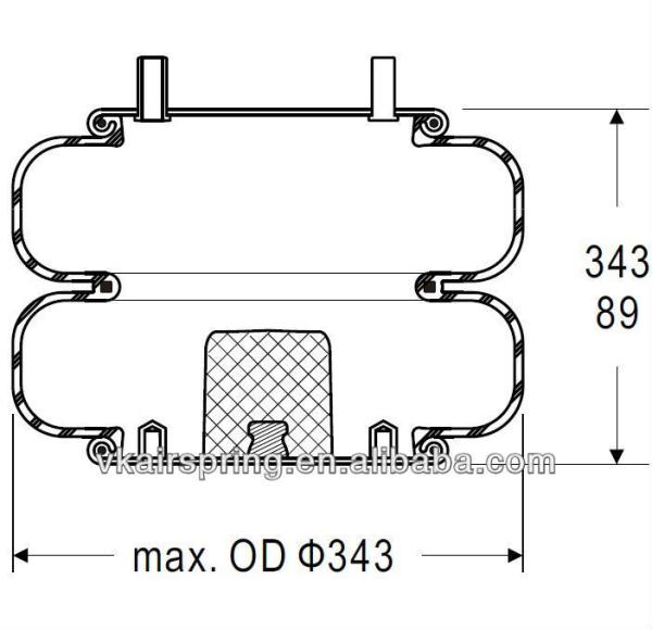 Buy cheap S3798 Industrial Rubber Air Spring/ 2B12-402 Air Suspension Spring Parts For OEM And After Market from wholesalers