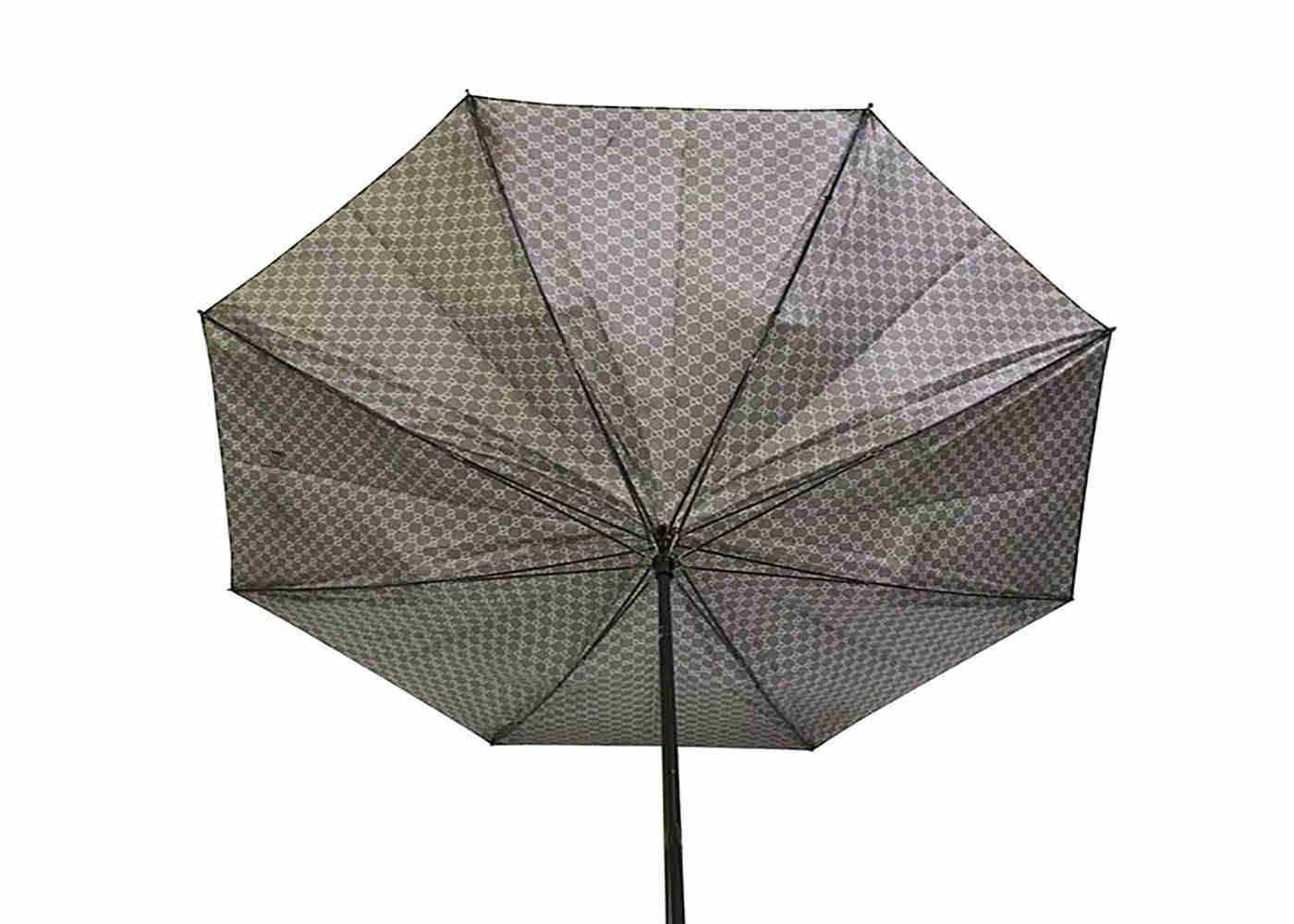 Fiberglass Auto Open Stick Umbrella Firm Grip Windproof Frame Brownness
