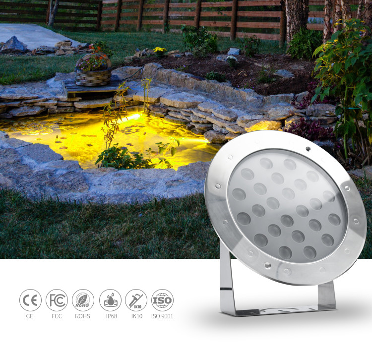 Color Changing Underwater Led Lights DMX512 Control 36W Aluminum Lamp Body