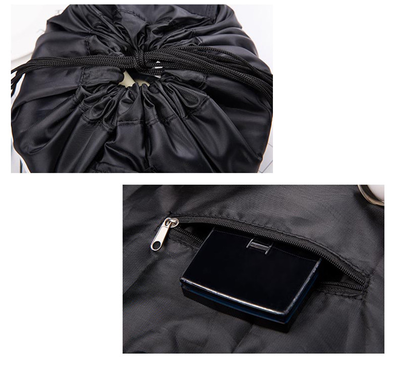 Lazy Portable Polyester Drawstring Cosmetic Bag