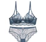 Sexy Ladies Matching Underwear Sets Lace Steel Ring Hollow Gathered Bra