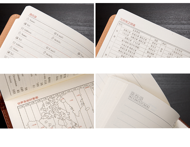 Custom Pu Leather Notebook With Company Logo For Business B5 / Customized Size