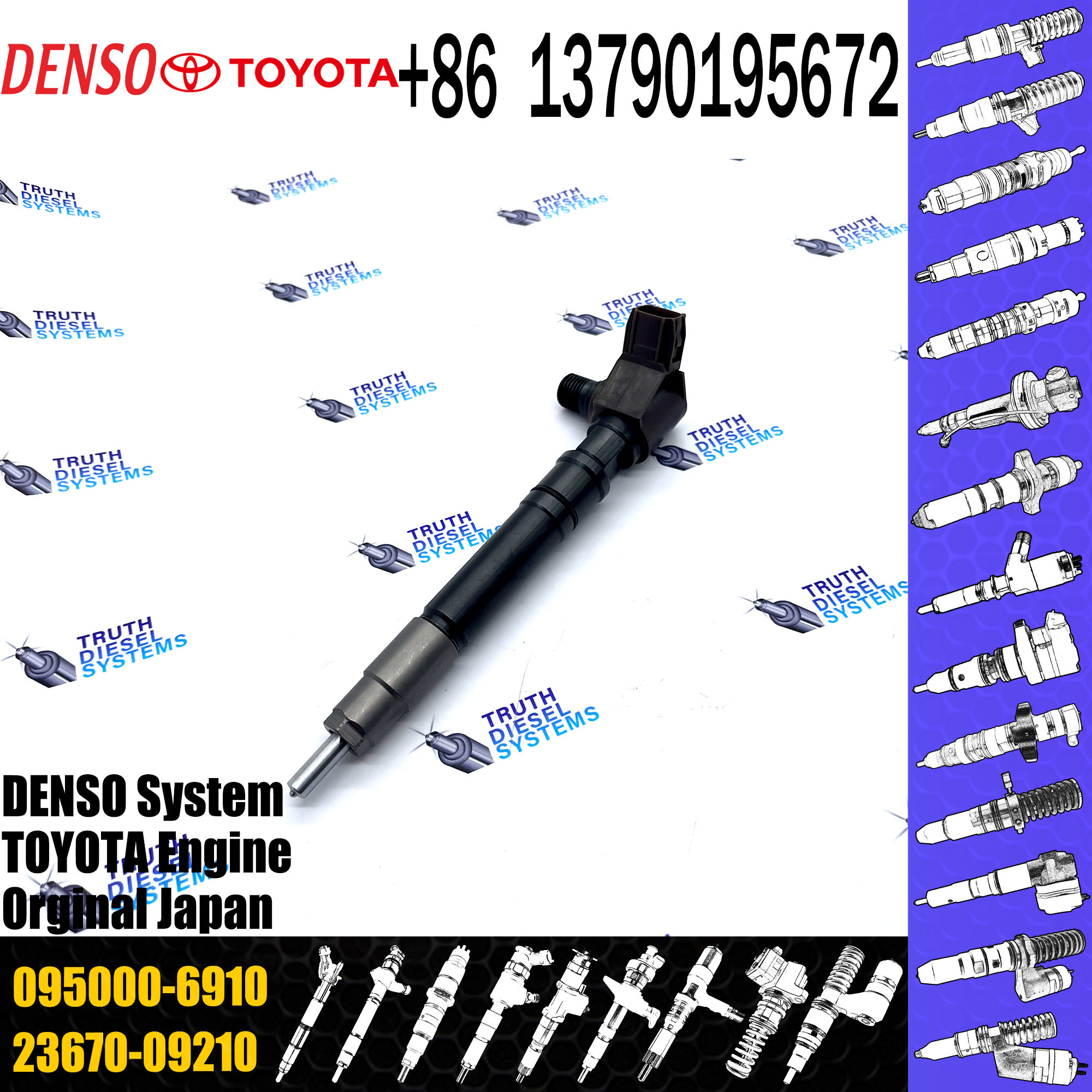 Genuine Common Rail Fuel Injector 095000-6230 095000-7640 095000-7280 095000-6910 For TOYOTA 23670-0R170 23670-09140