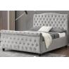 Buy cheap Soft Queen Grey velvet Sleigh Bed Comfortable High Headboard from wholesalers