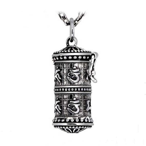 Buy cheap 925 Silver Retro The Six Syllable Mantra Kwu Box Pendant Necklace for Women Men(SY11119) from wholesalers