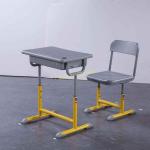 Green Double Seater School Desk And Chair / Children 's Classroom Furniture