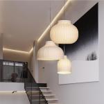 Modern Chinese Style Silk Led Ceiling Chandelier For Living Room Bedroom paper