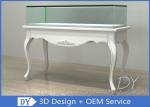 Attractive European Style White Jewelry Shop Counters With LED Strip Lights