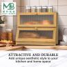 Buy cheap Custom High Quality Bamboo Double Layer Bread Storage Box For Restaurant Kitchen from wholesalers