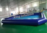 Outdoor Giant Blue PVC Square Inflatable Swimming Pool Size 10m X 8m For Kids