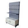 Buy cheap Factory Custom Size Color Logo Frosted gray single-sided display rack exhibitionstall shelves with cabinet from wholesalers