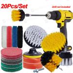 20pcs Scrubber Drill Brush Set Polishing Pad Car Cleaning Brushes For Screwdrive