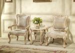 Carved Flower Upholstered Sofa Chair Fabric Velvet Arm Chaise Leisure Lounge