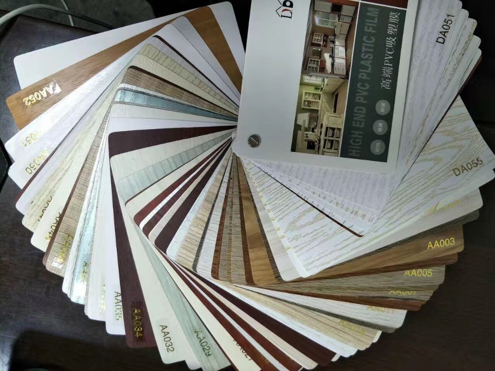 Vacuum Press Decorative Furniture Film Embossed PVC Self Adhesive Foil