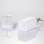 Frosted Airless Lotion Pump Bottles , Gold Lid Cosmetic Pump Dispenser