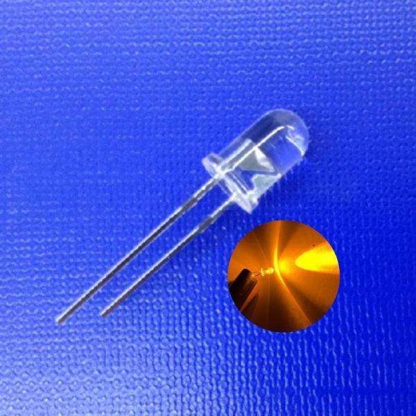 5mm 45deg 590nm Amber Color LED 13000mcd High Intensity For Battery Powered LED