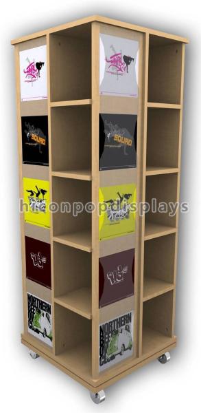 Buy cheap Wooden Floor Rotating Clothing Shop Display Cabinets For Garment Retail Stores from wholesalers