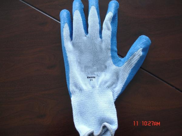Buy cheap Cotton Interlock Liner Crinkle Latex Gloves / Scaffolding Safety Products / Gloves from wholesalers