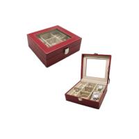 Buy cheap Vintage Printed Luxury Wooden Jewelry Box Case With Glass Top Recyclable product