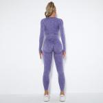 290gsm Women Activewear Sets Women Gym Clothes Seamless Tie Dye Print