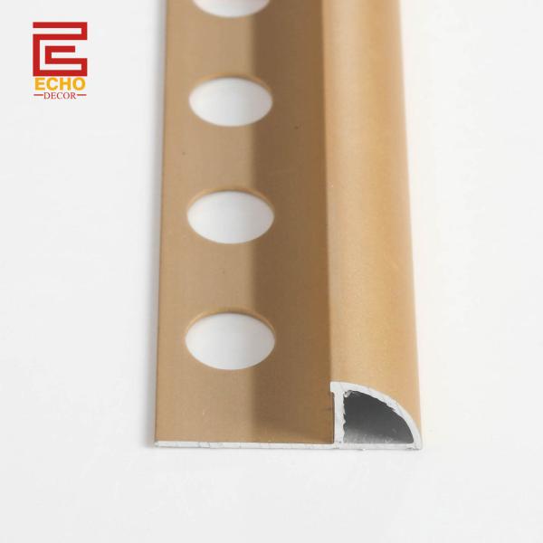 Buy cheap Brass Gold Metal Pencil Tile End Trim Aluminium 6063 Tile Edge Trim For Backsplash from wholesalers