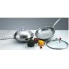 Buy cheap 2Pcs Stainless steel tri-ply cookware SHTW-0908,30cm wok with cast iron handle from wholesalers