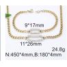 Buy cheap Gold Stainless Steel Necklace Horseshoe Buckle Rhinestone Cuff Bracelet from wholesalers
