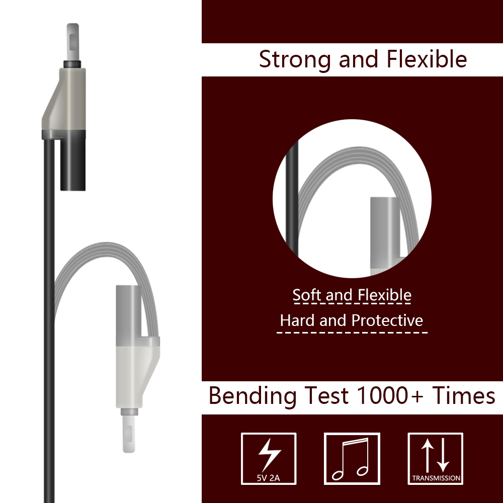 Audio 2 In 1 Usb Cable Adapter Iphone X iPhone 6 Charger Mobile Charging