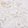 Buy cheap 3D Flowers Suitable White Lace Fabrics 80% Nylon 1 Yard Length from wholesalers