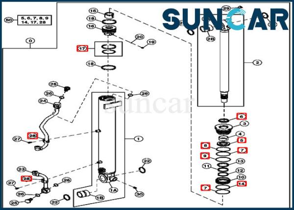 4634038 Replacement Boom Cylinder Seal Repair Kit John Deere Wear Resistance