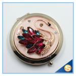 Shinny Gifts Crystal Goose Design Folding Make up Mirror Souvenir Compact Mirror