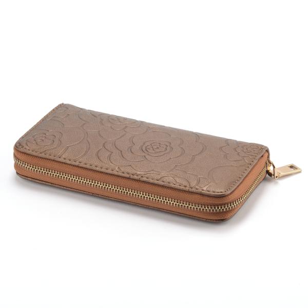 Buy cheap 19x9.5cm Debossing Ladies Clutch Purse , BSCI Womens Leather Trifold Wallet With Coin Pocket from wholesalers