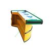 Buy cheap Anti - Rust Metal Cash Register Checkout Counter / Yellow Curved Reception Desk from wholesalers