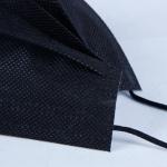 Adult Black Nonwoven Disposable Flat Mask Three Ply Face Mask Earband 17.5*9.5