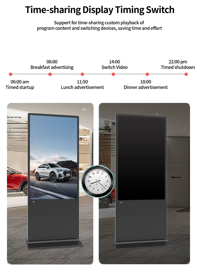 43" Indoor Floor Standing Digital Signage 6ms Response Time With 2k Resolution