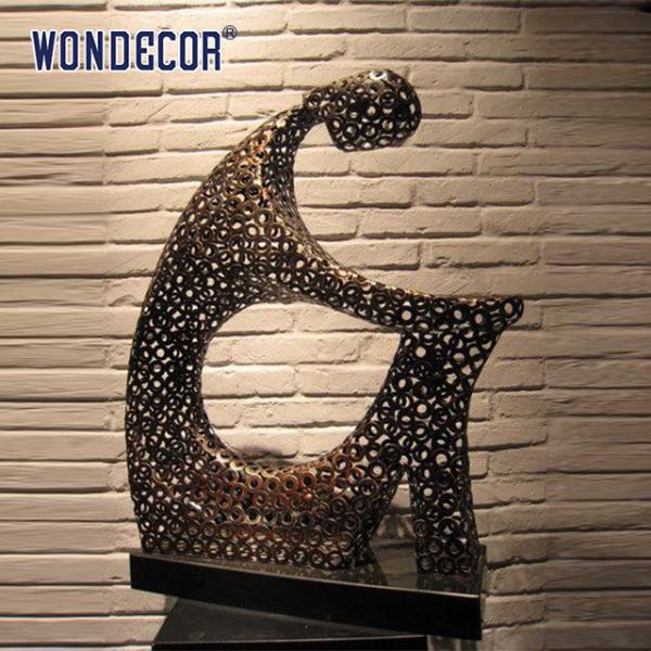 Buy cheap Metal art decoration abstract hollow female stainless steel sculpture from wholesalers