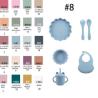 Buy cheap Modern Style Silicone Dinnerware Set , BPA Free Baby Silicone Plate bowl cup bib spoon fork feeding Set from wholesalers