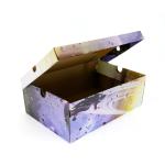 Purple Color Print Empty Corrugated Cardboard Shoe Display Box Luxury Foldable
