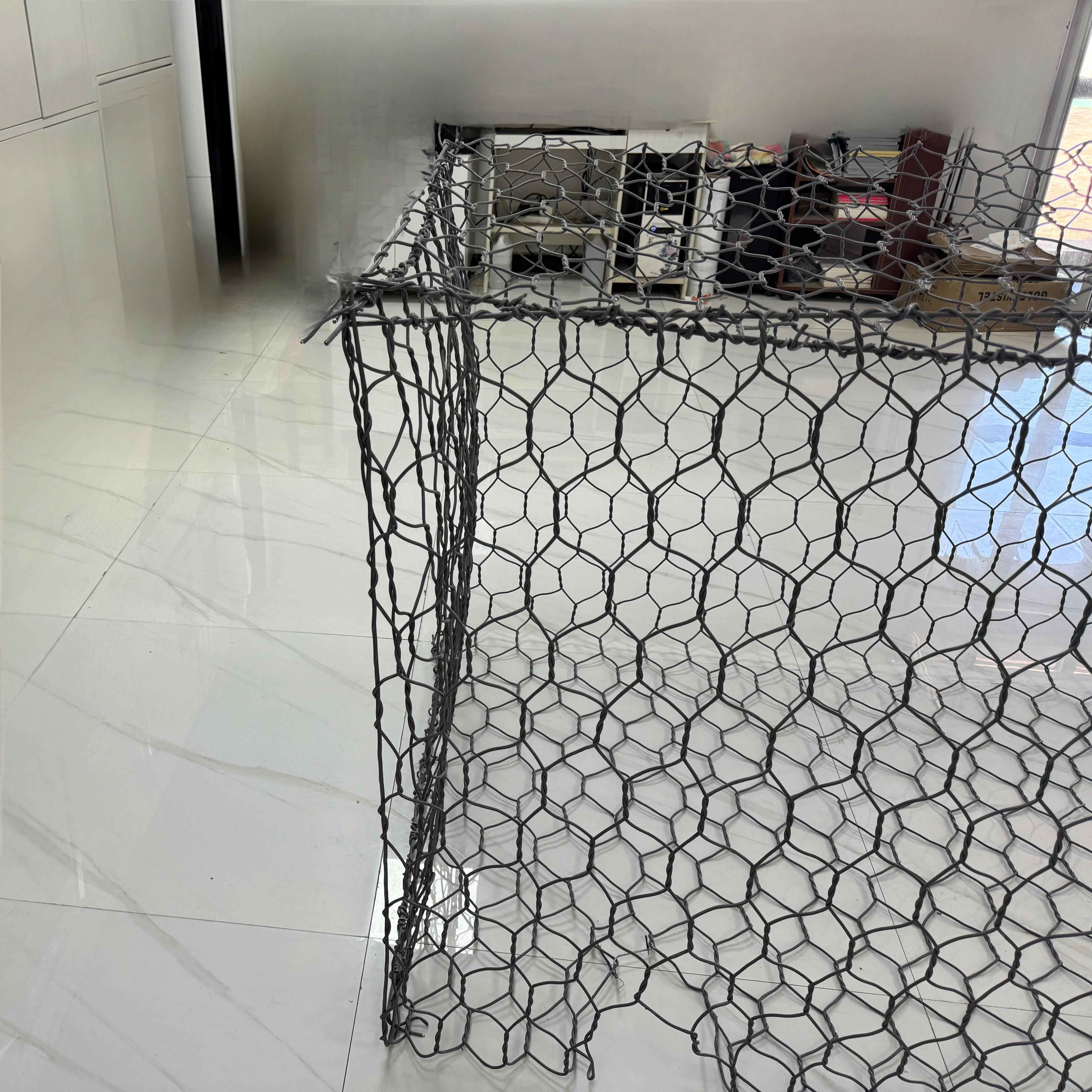 Submerged Gabion Box with Galvanized PVC Coated Wire for Corrosive Soil and Water Applications