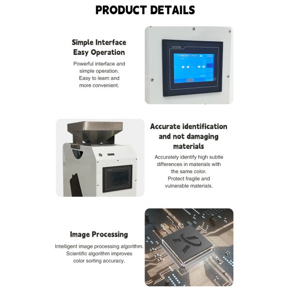 Coffee Beans Rice Grain Color Shape Sorting Machine Ccd Optical Technology For Dry Vegetables