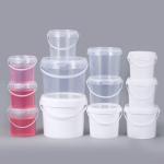 Water 900ml 1L 2L ISO9001SGS Clear Plastic Bucket With Lid for Nuts Yogurt Candy