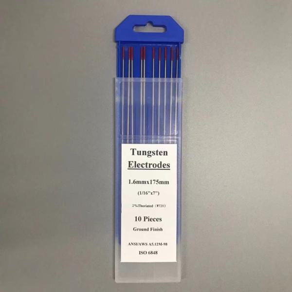 Buy cheap TIG Welding Consumables 2% Thoriated Red Head Tungsten Electrodes WT20 1.6mm Superior from wholesalers