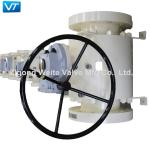 OEM USA Gear Operated Ball Valve Flanged Ends White Color 1.6Mpa-42Mpa