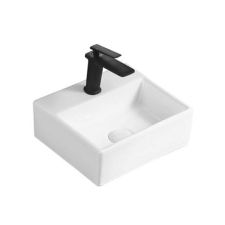 Buy cheap Square White Countertop Ceramic Basin Glossy Finished For Apartment Bathroom from wholesalers