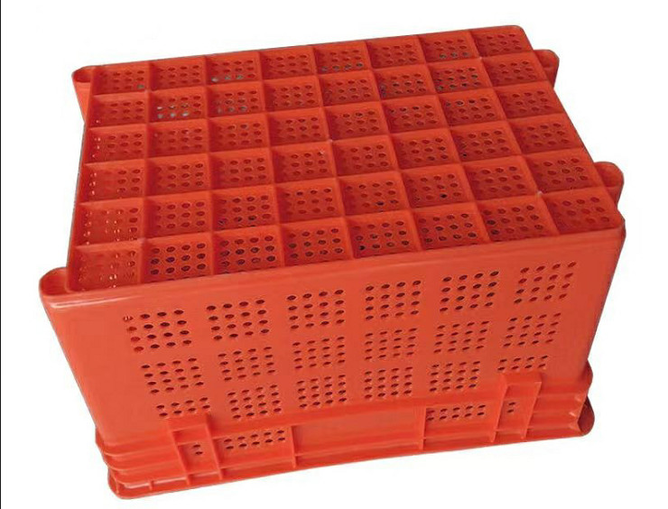 Vented Nestable Plastic Stacking Crates For Fruit Mesh Structure 120mm Height