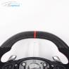 Buy cheap White Stitching Alcantar BMW Carbon Fiber Car Steering Wheel Leather Toray Twill from wholesalers