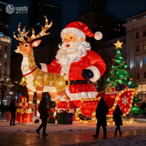 Buy cheap Giant Christmas Theme Light Set Santa Claus Reindeer Sleigh Combo Outdoor Holiday Lighting from wholesalers