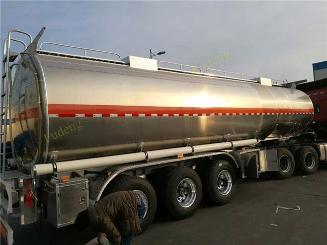 45 cbm FUWA axle petrol fuel tanker semi trailer aluminium alloy sale